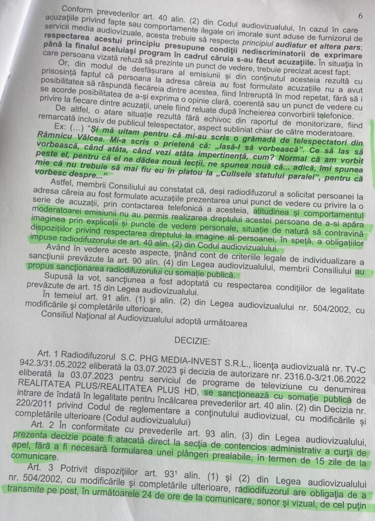 CNA amendează RealitateaPLUS, pentru minciunile despre Mircia Gutău, comandate de AUR și PNL. 3 signal 2024 05 29 153757 003